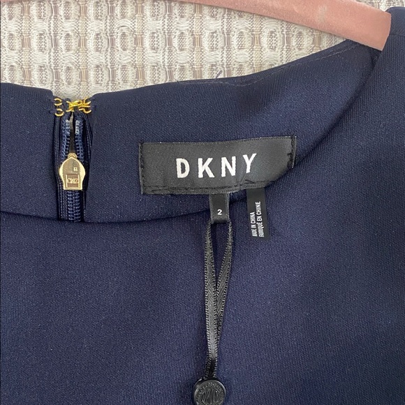 DKNY Midnight Blue Dress with Metallic Accents - Picture 4 of 7